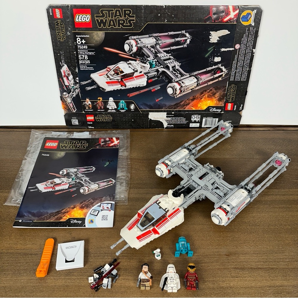LEGO 75249 RESISTANCE Y-WING STARFIGHTER - 100% COMPLETE - STAR WARS